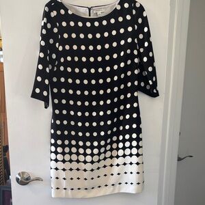 Banana Republic Black and White Polka Dot Midi Dress